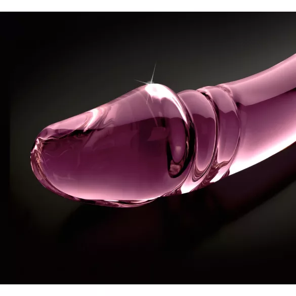 Icicles No. 57 - dildo doppia penetrazione con pene - vetro rosa