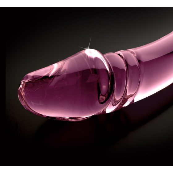Dildo in Vetro Doppio Terminale con Forma di Pene Icicles N. 57 (Rosa)