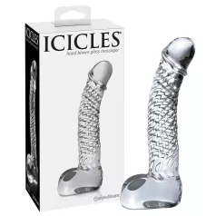   Icicles No. 61 - dildo in vetro realistico con testicoli e pene - trasparente