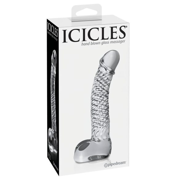 Icicles No. 61 - dildo in vetro realistico con testicoli e pene - trasparente