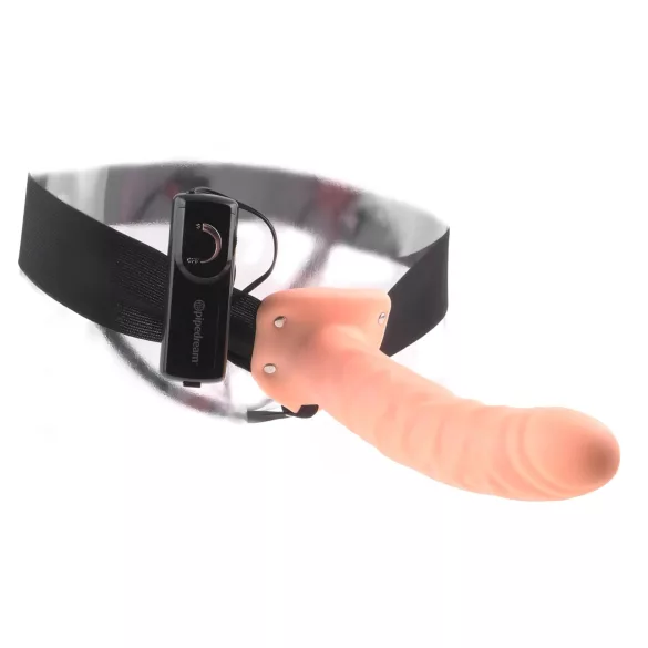 Pipedream - Fetish Strap-On 8 - cintura con dildo cavo vibrante indossabile (color carne)