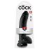 King Cock 9 - Dildo con ventosa e scroto (23 cm) - Nero