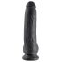 King Cock 9 - Dildo con ventosa e scroto (23 cm) - Nero