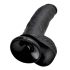 King Cock 9 - Dildo con ventosa e scroto (23 cm) - Nero