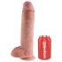 King Cock 11 - Dildo ventosa con testicoli (28 cm) - naturale