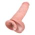 King Cock 11 - Dildo ventosa con testicoli (28 cm) - naturale