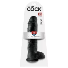   King Cock 11 - dildo realistico con testicoli ventosa - nero 28cm