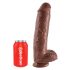 King Cock 11 - grande dildo marrone con ventosa e testicoli (28 cm)