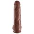 King Cock 11 - grande dildo marrone con ventosa e testicoli (28 cm)