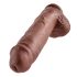 King Cock 11 - grande dildo marrone con ventosa e testicoli (28 cm)