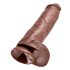 King Cock 11 - grande dildo marrone con ventosa e testicoli (28 cm)