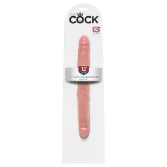   King Cock - doppio dildo realistico slim 31cm - colore naturale