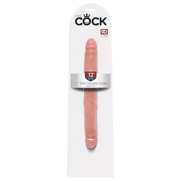 King Cock - doppio dildo realistico slim 31cm - colore naturale