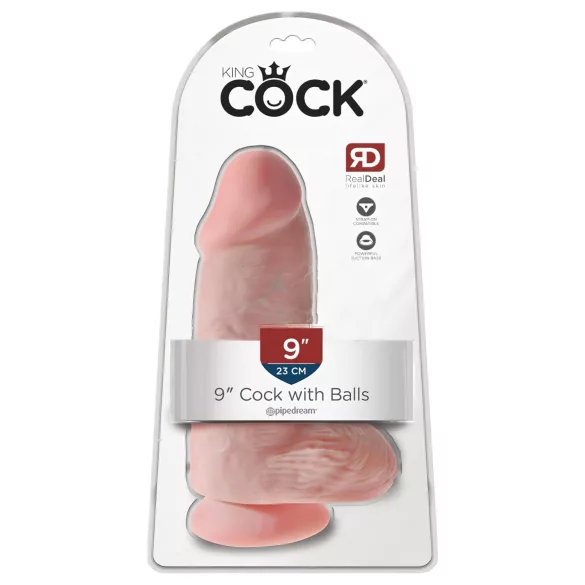 King Cock - dildo realistico ventosa e testicoli 23cm - color carne