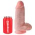 King Cock 9 Chubby - Dildo ventosa con testicoli (23cm) - naturale
