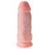 King Cock 9 Chubby - Dildo ventosa con testicoli (23cm) - naturale