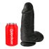King Cock 9 Chubby - dildo ventosa con testicoli (23cm) - nero