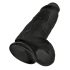King Cock 9 Chubby - dildo ventosa con testicoli (23cm) - nero