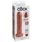   Dildo Realistico King Cock con Prepuzio Scorrevole 18cm - Marrone Naturale