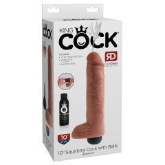   Dildo Spruzzante Realistico King Cock 10 (25cm) - Colore Naturale"