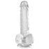 King Cock Clear 6 - dildo piccolo con ventosa e testicoli (15 cm)