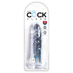   King Cock Clear 6 - dildo con ventosa - realistico trasparente 15cm