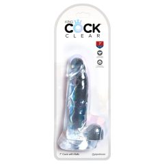 Dildo King Cock Clear 7 con ventosa e testicoli (18cm)