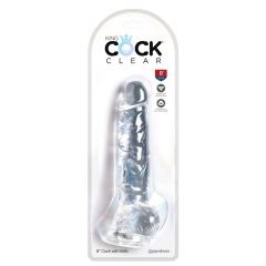   Dildo Trasparente King Cock Clear 8 con Ventosa e Testicoli (20cm)
