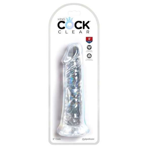 King Cock Clear 8 - grande dildo con ventosa (20 cm)