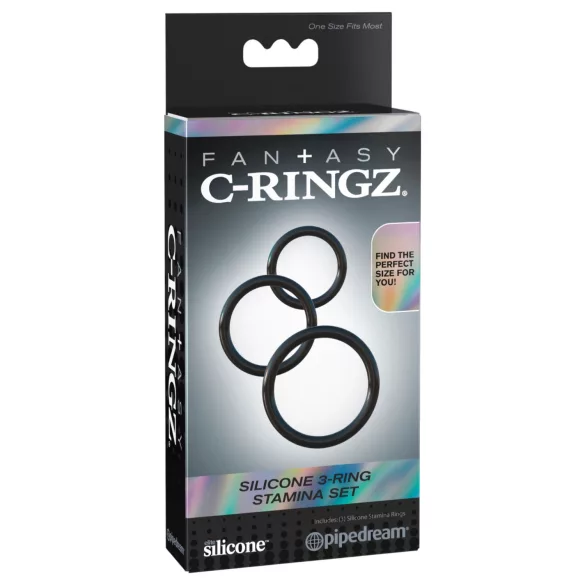Pipedream - Fantasy C-Ringz - trio di anelli fallici (nero)