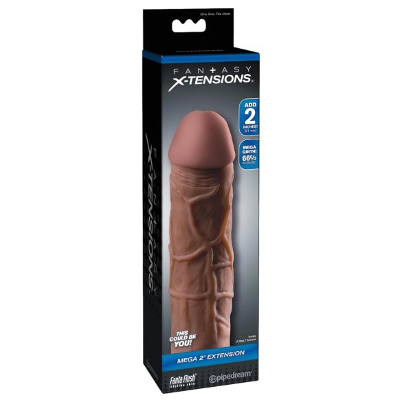 X-TENSION Mega 2 - guaina fallo realistico - 20,3 cm - colore naturale scuro