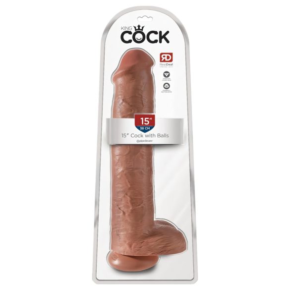 King Cock 15 - gigante dildo (38 cm) - naturale scuro