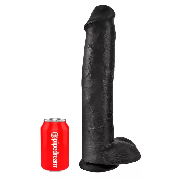 King Cock 15 - dildo realistico con testicoli e ventosa - nero 38cm