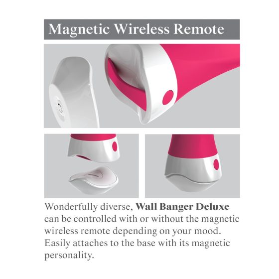 Vibratore Deluxe Ricaricabile da Parete con Telecomando - 3Some Wall Banger Deluxe (Rosa)