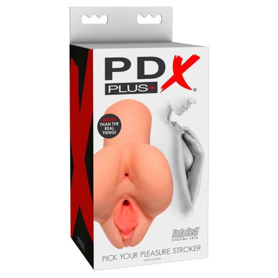 Masturbatore Realistico PDX Scegli il tuo Piacere - Doppia Entrata Vagina e Ano (Naturale)