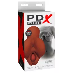  PDX Pick Your Pleasure - masturbatore realistico 2 in 1 (marrone)