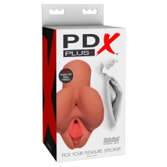   Masurbatore PDX Scegli il Tuo Piacere" - 2in1 Vagina e Ano Realtici (Natural Scuro)"