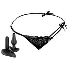  HOOKUP Bowtie Bikini - set di mutandine a batteria vibrante (nero)