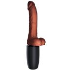  Vibratore Thrust&Heat di King Cock Plus con Testicoli 7,5 - Marrone"