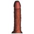 Vibratore realistico 19cm con testicoli (marrone)