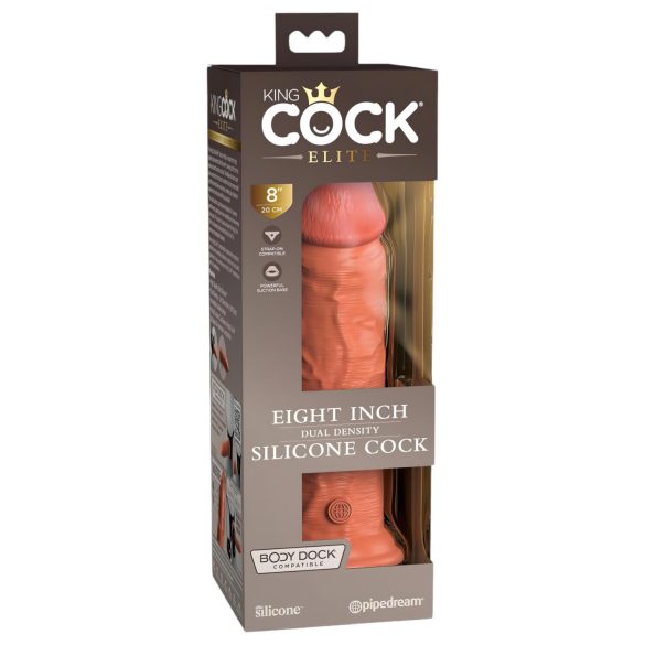 King Cock Elite 8 - Dildo con Ventosa (20 cm) - Scuro Naturale