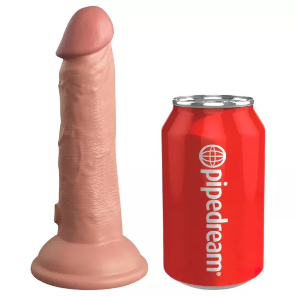 King Cock Elite 6 - vibratore con ventosa (15 cm) - naturale
