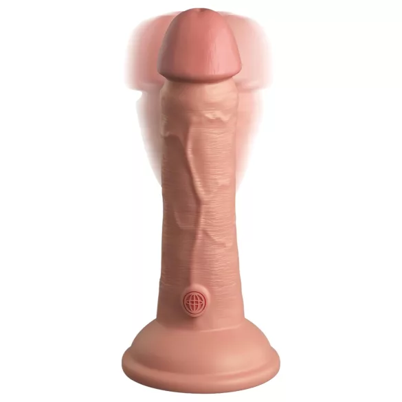 King Cock Elite 6 - vibratore con ventosa (15 cm) - naturale