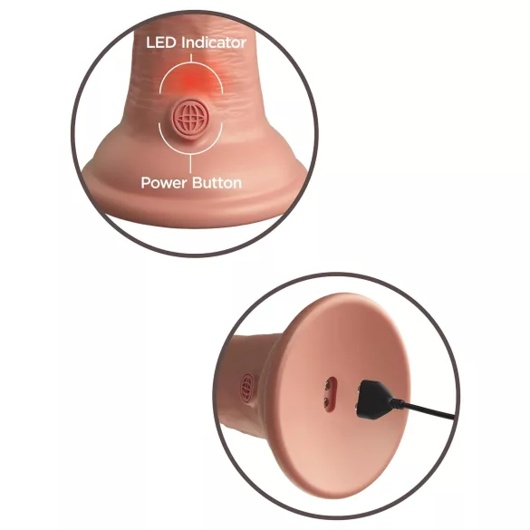 King Cock Elite 6 - vibratore con ventosa (15 cm) - naturale