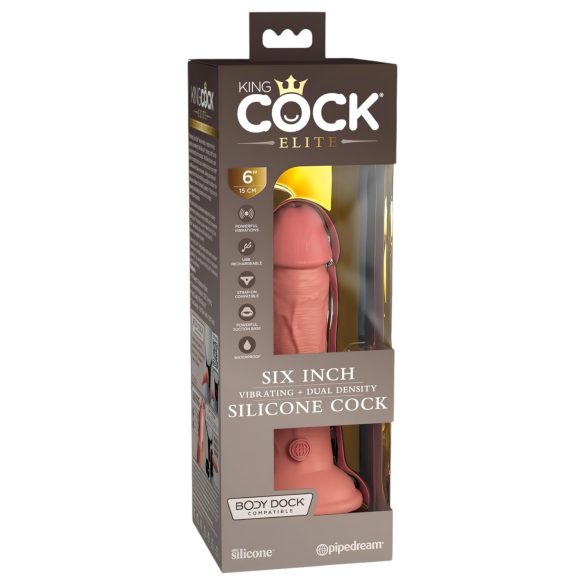 King Cock Elite 6 - Vibratore Realistico 15cm (Nudo Scuro)