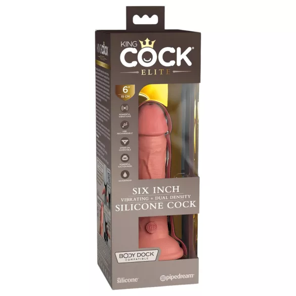 King Cock Elite 6 - vibratore realistico 15 cm - pelle scura