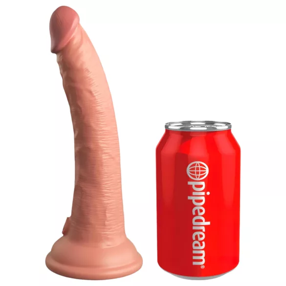 King Cock Elite 7 - vibratore con telecomando ventosa 18cm - color carne