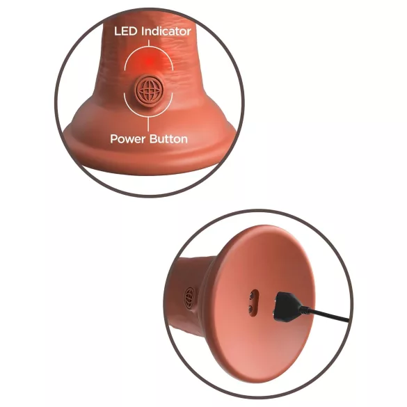 King Cock Elite 8 - vibratore realistico 20cm - colore scuro naturale