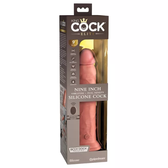 King Cock Elite 9 - vibratore con ventosa - realistico 23cm - color carne