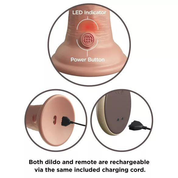 King Cock Elite 9 - vibratore con ventosa - realistico 23cm - color carne